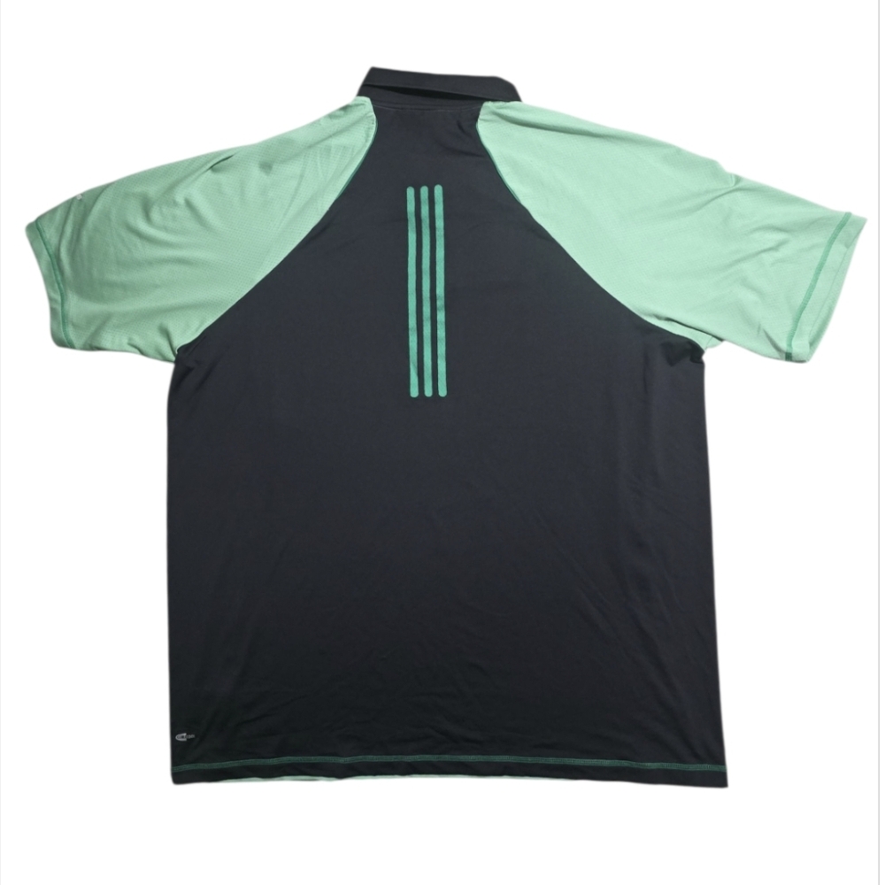 Adidas Polo T-Shirt 1/4 Zip Green Black Mens Size XXL Activewear Sport Jersey - Picture 3 of 16
